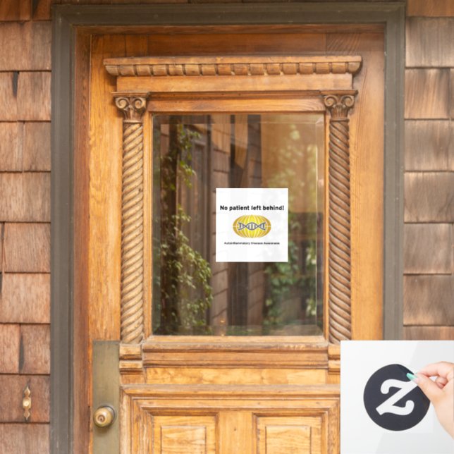 Autocollant Pour Fenêtre Aucun patient laissé derrière la fenêtre Sticker a (Porte d'accueil)