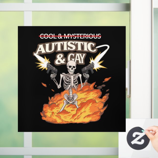 Autocollant Pour Fenêtre Autistique et Squelette Gay Sensibilisation sur l' (Maison)