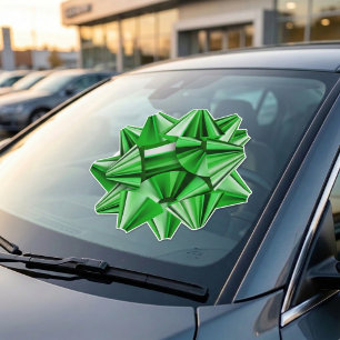 Autocollant Pour Fenêtre Autocollant de fenêtre à nœud cadeau vert vibrant