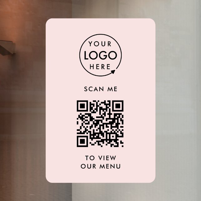 Autocollant Pour Fenêtre Autocollant de fenêtre Code QR | Enseigne décalcom (Branded interactive QR code menu window clings for restaurants, bars, cafes & hospitality events!)