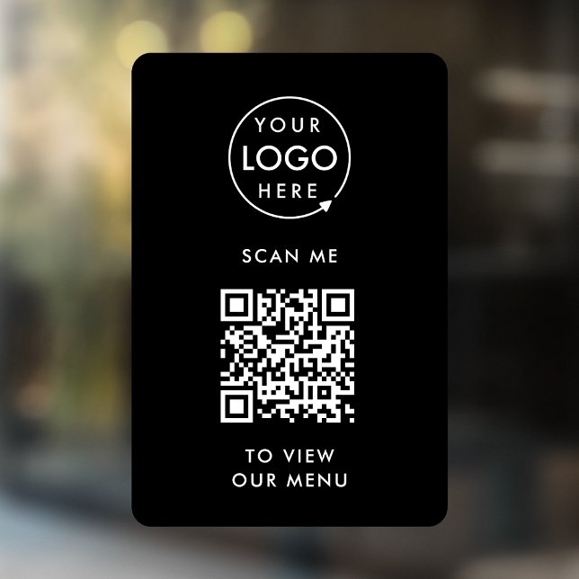 Autocollant Pour Fenêtre Autocollant de fenêtre Code QR | Enseigne décalcom (Branded interactive QR code menu window clings for restaurants, bars, cafes & hospitality events!)