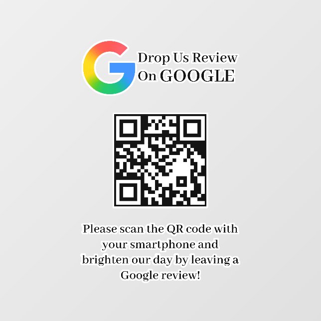 Autocollant Pour Fenêtre Autocollant de fenêtre de code QR de Google Avis (Feuille)