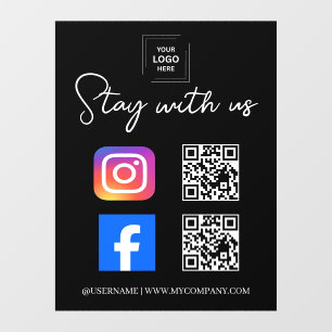 Autocollant Pour Fenêtre Autocollant de fenêtre de code QR des médias socia