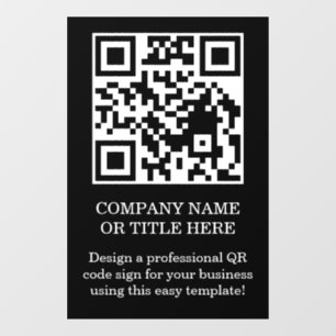 Autocollant Pour Fenêtre Autocollant de fenêtre de code QR minimaliste noir