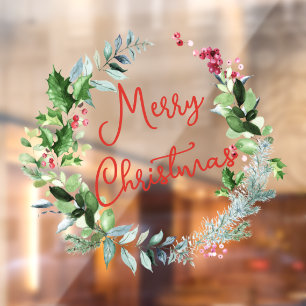 Autocollant Pour Fenêtre Autocollant de fenêtre de couronne de Noël PixDezi
