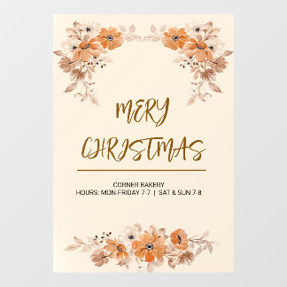 Autocollant Pour Fenêtre Autocollant de fenêtre de Noël floral Boho rustiqu