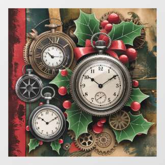 Autocollant Pour Fenêtre Autocollant de fenêtre de Noël Steampunk