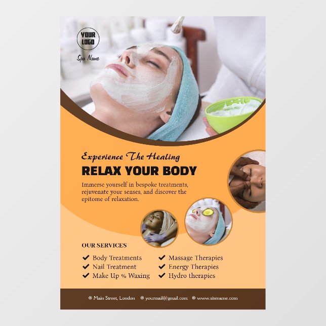 Autocollant Pour Fenêtre Autocollant de fenêtre de spa personnalisé (Feuille)