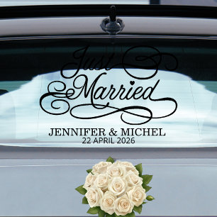 Autocollant Pour Fenêtre Autocollant de fenêtre de voiture de mariage éléga