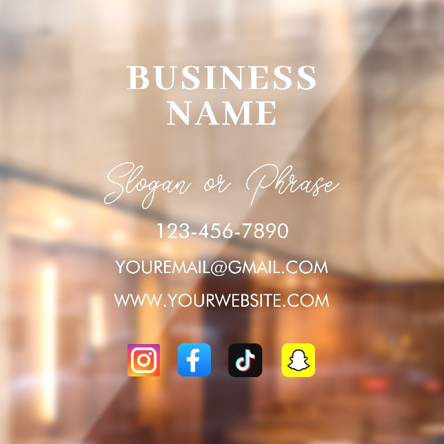 Autocollant Pour Fenêtre Autocollant de fenêtre d'entreprise personnalisé - (Feuille 2)