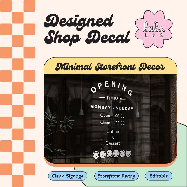 Autocollant Pour Fenêtre Autocollant de fenêtre des heures d'ouverture modi (Créateur téléchargé)