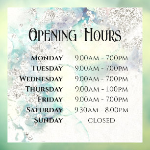 Autocollant Pour Fenêtre Autocollant de fenêtre d'horaires d'ouverture de p