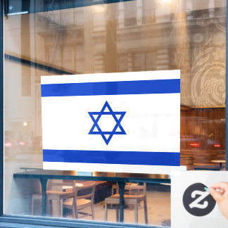 Autocollant Pour Fenêtre Autocollant de fenêtre Drapeau d'Israël 52" x 37,5