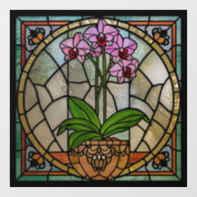 Autocollant de fenêtre en verre teinté Art Nouveau