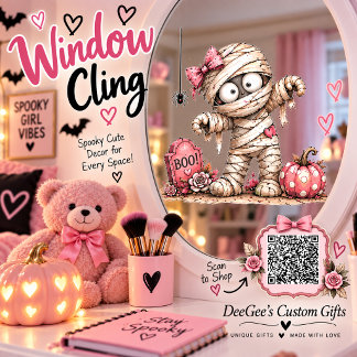 Autocollant Pour Fenêtre Autocollant de fenêtre fille momie rose mignonne