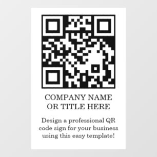 Autocollant Pour Fenêtre Autocollant de fenêtre QR Code minimaliste blanc