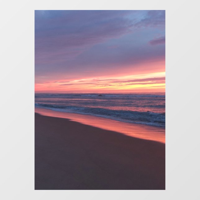 Autocollant Pour Fenêtre Autocollant fenêtre Coucher de soleil rose & bleu (Feuille)