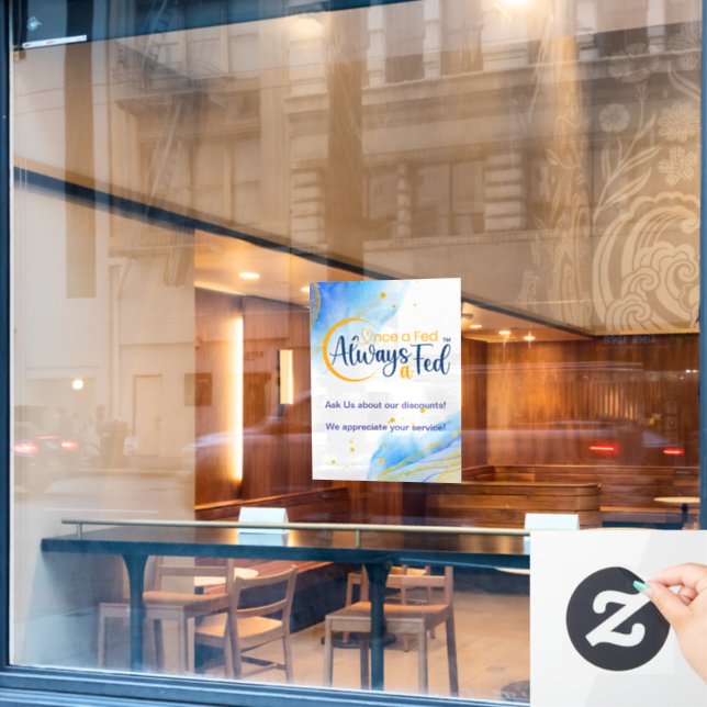 Autocollant Pour Fenêtre Autrefois Une Fed A Toujours Une Fed (Fenêtre de café)