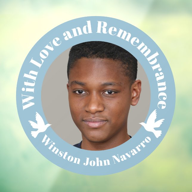 Autocollant Pour Fenêtre Avec amour bleu deux colombes blanches photo souve (Feuille 3)