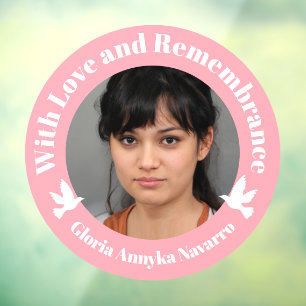 Autocollant Pour Fenêtre Avec amour rose deux colombes blanches photo souve