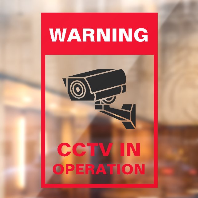 Autocollant Pour Fenêtre Avertissement Gras Rouge et Blanc Sécurité Cadre M (Feuille 2)