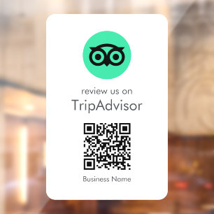 Autocollant Pour Fenêtre Avis Tripadvisor   Business Review QR Code