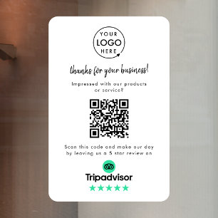 Autocollant Pour Fenêtre Avis Tripadvisor Code QR de l'avis sur l'entrepr
