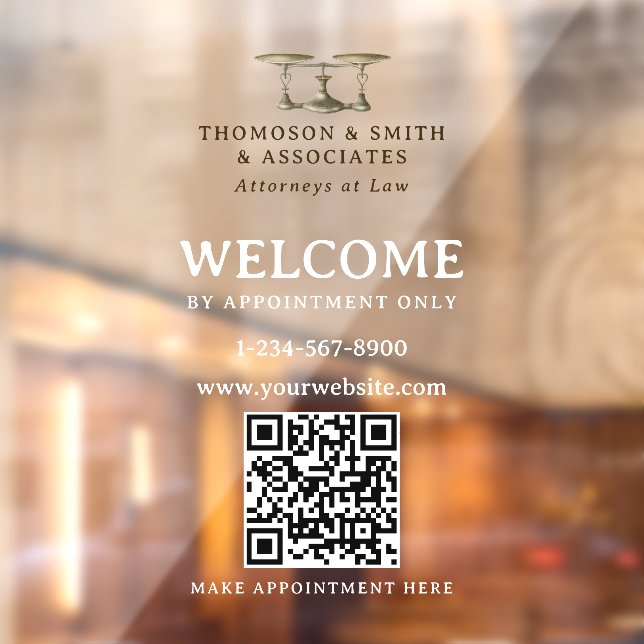 Autocollant Pour Fenêtre Avocat - Nomination professionnelle légale Code QR (Feuille 2)