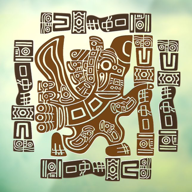 Autocollant Pour Fenêtre Aztec Eagle Guerrier Tribal Art antique (Feuille 3)