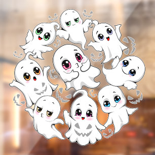 Autocollant Pour Fenêtre Baby Ghosts Éffrayant mignon Halloween humeur