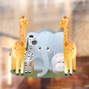 Autocollant Pour Fenêtre Baby Jungle Animaux