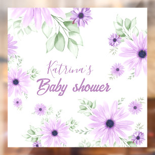 Autocollant Pour Fenêtre Baby shower personnalisé de fleurs d'aquarelle vio