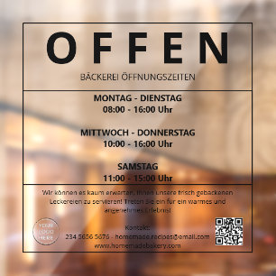 Autocollant Pour Fenêtre Bäckerei Öffnungszeiten Fensteraufkleber