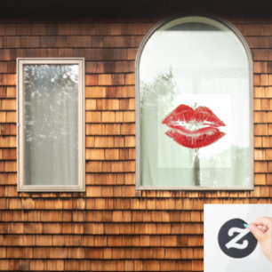Autocollant Pour Fenêtre Baiser Rouge Beaucoup d'Art Vectoriel Isolé