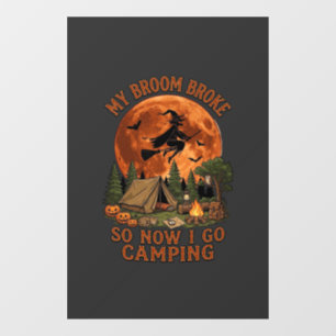 Autocollant Pour Fenêtre Balai Casse Halloween Sorcière Camping Tente Feu d