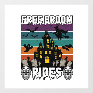 Autocollant Pour Fenêtre Balais Gratuits Halloween Maison Hantée Sorcière S