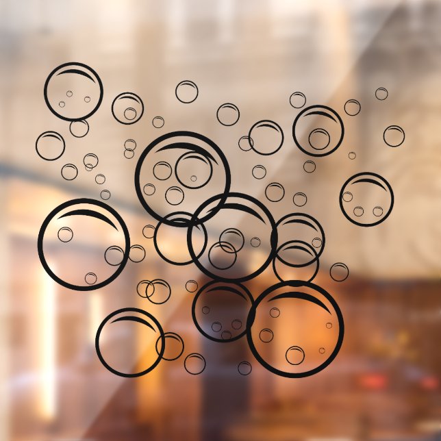 Autocollant Pour Fenêtre Balayage pour animaux Bulles couleur noire contour (Feuille 2)