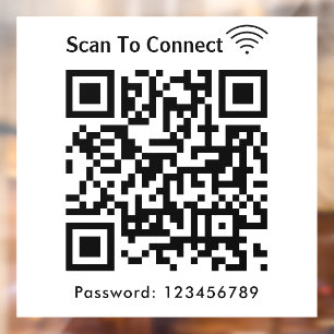 Autocollant Pour Fenêtre Balayage Wifi Pour Connecter Mot De Passe Code Qr