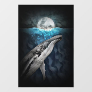 Autocollant Pour Fenêtre Baleine au clair de lune