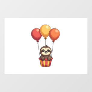 Autocollant Pour Fenêtre Ballons Paresseux Vintage Design Animal Mignon Rét