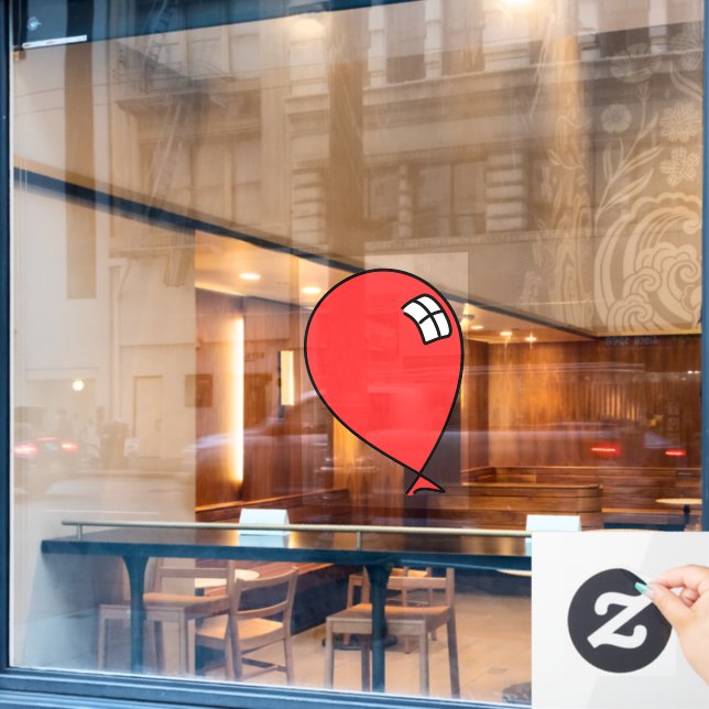 Autocollant Pour Fenêtre Ballons Red Happy (Fenêtre de café)