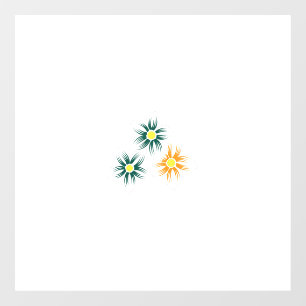 Autocollant Pour Fenêtre Banane jaune, bleu foncé vert, décoratif