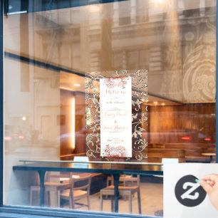 Autocollant Pour Fenêtre Bannière rétractable vintage Mariage ornement flor