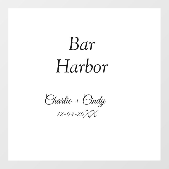 Autocollant Pour Fenêtre Bar Harbour bachelorée fête d'honneur mariage a (Feuille)