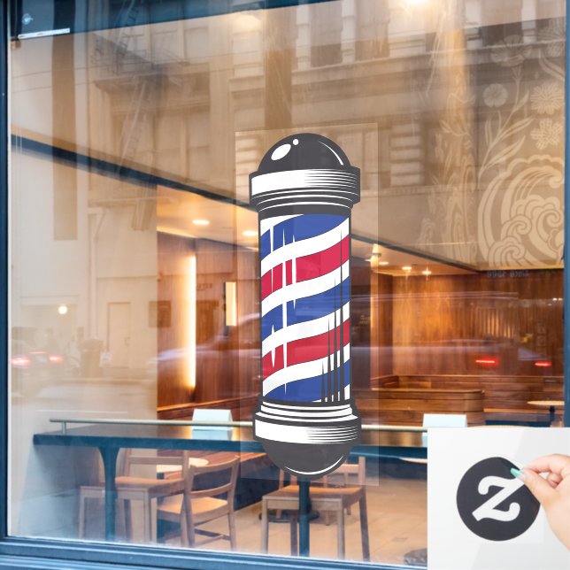 Autocollant Pour Fenêtre Barbershop Barber Pole Customer Awareness (Fenêtre de café)
