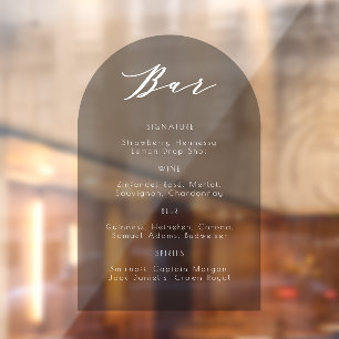 Autocollant Pour Fenêtre Barre de Mariage noir minimaliste en arc transpare