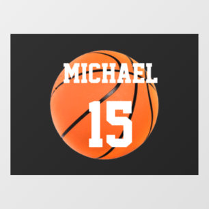Autocollant Pour Fenêtre Basketball Votre Nom