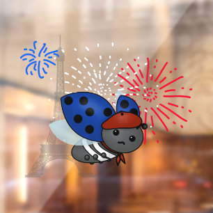 Autocollant Pour Fenêtre Bastille Day Ladybug, ennuyé