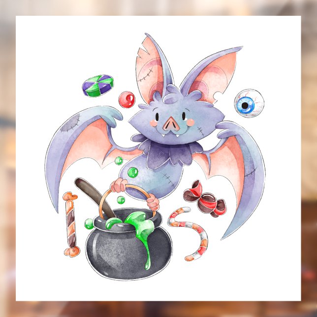 Autocollant Pour Fenêtre Bat d'Halloween mignonne (Feuille 2)