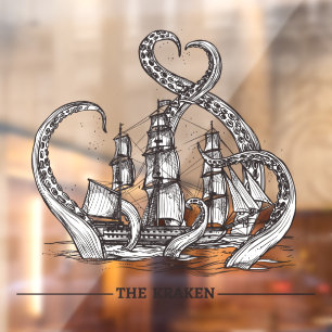 Autocollant Pour Fenêtre Bateau à voile Kraken Octopus Nautique